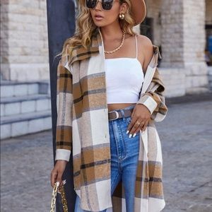 Oversized plaid shacket